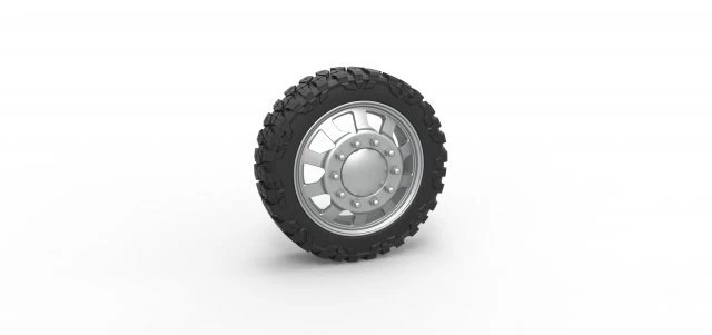 Front semi wheel for pickup Version 18 Scale 1 to 25 3D Print Model .c4d .max .obj .3ds .fbx .stl .blend 