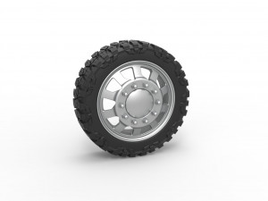 Front semi wheel for pickup Version 18 Scale 1 to 25 3D Print Model