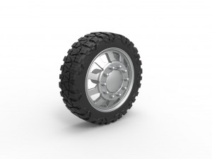 Front semi wheel for pickup Version 18 Scale 1 to 25 3D Print Model