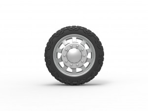 Front semi wheel for pickup Version 18 Scale 1 to 25 3D Print Model