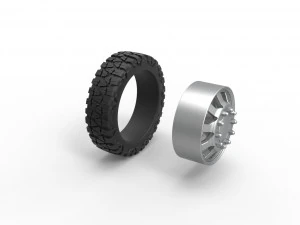 Front semi wheel for pickup Version 18 Scale 1 to 25 3D Print Model