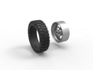 Front semi wheel for pickup Version 18 Scale 1 to 25 3D Print Model