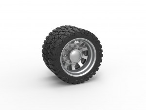 Rear semi wheel for pickup Version 18 Scale 1 to 25 3D Print Model