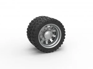 Заднее полуколесо для пикапа Версия 18 Масштаб от 1 до 25 3D Принт Модель