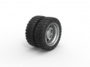 Rear semi wheel for pickup Version 18 Scale 1 to 25 3D Принт Модель