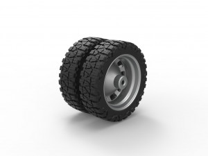 Rear semi wheel for pickup Version 18 Scale 1 to 25 3D Принт Модель