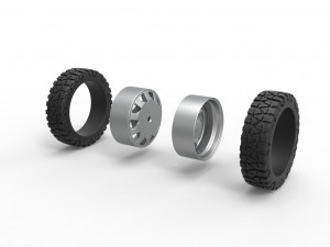 Rear semi wheel for pickup Version 18 Scale 1 to 25 3D Принт Модель