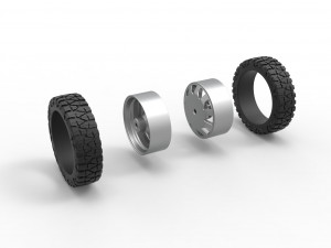 Rear semi wheel for pickup Version 18 Scale 1 to 25 3D Принт Модель