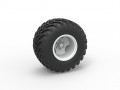 Wheel from vintage monster truck Scale 1 to 25 3D 프린트 모델