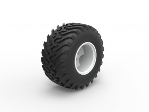 Wheel from vintage monster truck Scale 1 to 25 3D Print Model