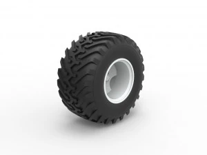 Wheel from vintage monster truck Scale 1 to 25 3D Print Model