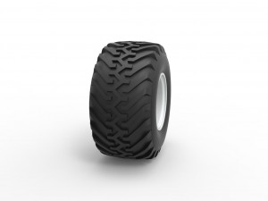 Wheel from vintage monster truck Scale 1 to 25 3D Print Model