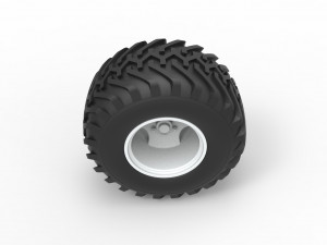 Wheel from vintage monster truck Scale 1 to 25 3D Print Model