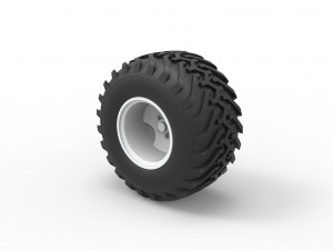 Wheel from vintage monster truck Scale 1 to 25 3D Print Model