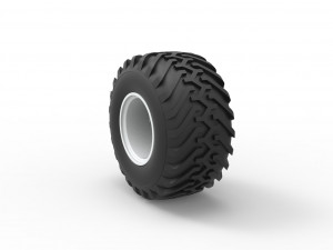 Wheel from vintage monster truck Scale 1 to 25 3D Print Model
