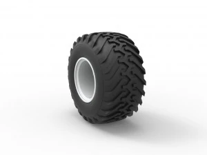 Wheel from vintage monster truck Scale 1 to 25 3D Print Model