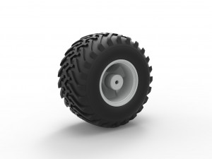 Wheel from vintage monster truck Scale 1 to 25 3D Print Model