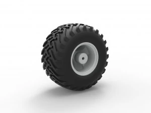 Wheel from vintage monster truck Scale 1 to 25 3D Print Model