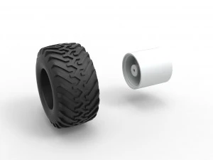 Wheel from vintage monster truck Scale 1 to 25 3D Print Model