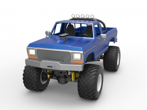 Vintage Monster Truck Scale 1 to 25 3D Baskı Modeli
