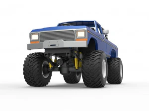 Vintage Monster Truck Scale 1 to 25 3D Print Model