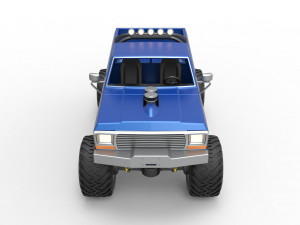 Vintage Monster Truck Scale 1 to 25 3D Baskı Modeli