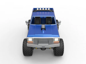 Vintage Monster Truck Scale 1 to 25 3D Print Model