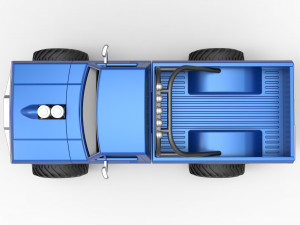 Vintage Monster Truck Scale 1 to 25 3D Baskı Modeli