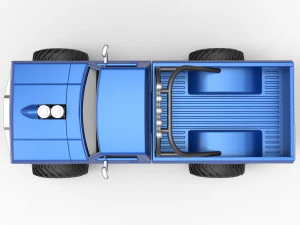 Vintage Monster Truck Scale 1 to 25 3D Print Model