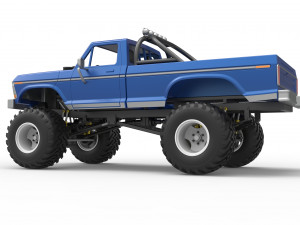 Vintage Monster Truck Scale 1 to 25 3D Baskı Modeli