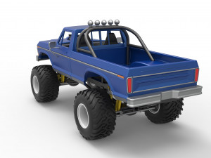 Vintage Monster Truck Scale 1 to 25 3D Baskı Modeli