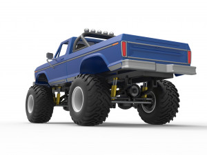 Vintage Monster Truck Scale 1 to 25 3D Baskı Modeli