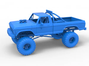Vintage Monster Truck Scale 1 to 25 3D Print Model