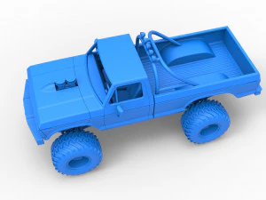 Vintage Monster Truck Scale 1 to 25 3D Print Model
