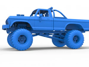 Vintage Monster Truck Scale 1 to 25 3D Print Model