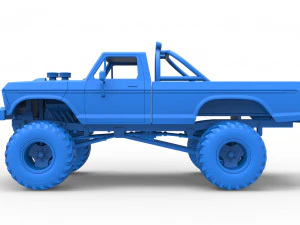 Vintage Monster Truck Scale 1 to 25 3D Print Model