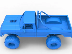 Vintage Monster Truck Scale 1 to 25 3D Print Model