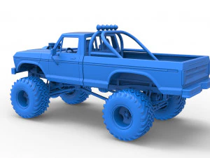 Vintage Monster Truck Scale 1 to 25 3D Print Model