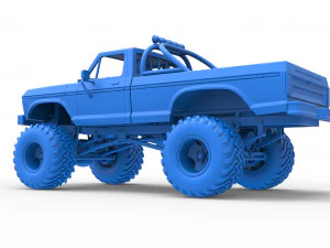 Vintage Monster Truck Scale 1 to 25 3D Print Model