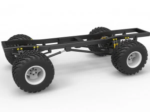 Chassis of vintage monster truck 1 Scale 1 to 25 3D Print Model