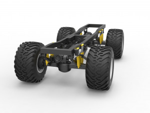 Chassis of vintage monster truck 1 Scale 1 to 25 3D प्रिंट मॉडल