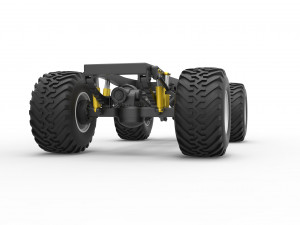 Chassis of vintage monster truck 1 Scale 1 to 25 3D प्रिंट मॉडल
