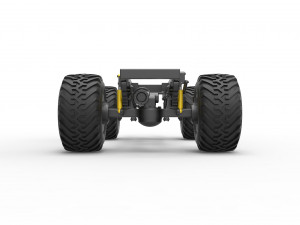 Chassis of vintage monster truck 1 Scale 1 to 25 3D प्रिंट मॉडल
