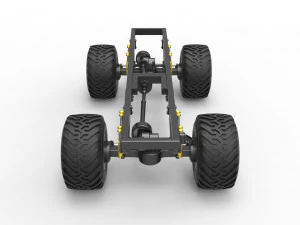 Chassis of vintage monster truck 1 Scale 1 to 25 3D Print Model