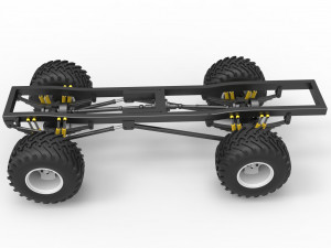 Chassis of vintage monster truck 1 Scale 1 to 25 3D प्रिंट मॉडल