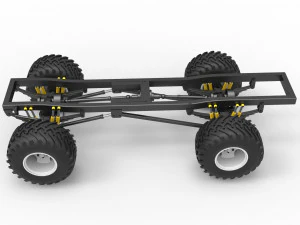 Chassis of vintage monster truck 1 Scale 1 to 25 3D Print Model