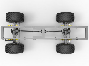 Chassis of vintage monster truck 1 Scale 1 to 25 3D प्रिंट मॉडल