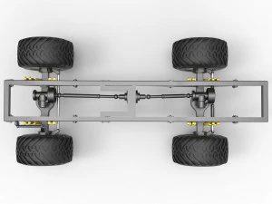 Chassis of vintage monster truck 1 Scale 1 to 25 3D Print Model