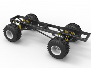 Chassis of vintage monster truck 1 Scale 1 to 25 3D प्रिंट मॉडल