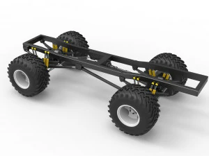 Chassis of vintage monster truck 1 Scale 1 to 25 3D Print Model